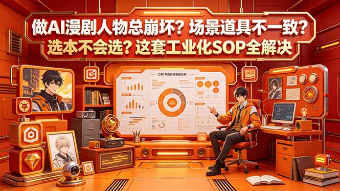 做AI漫剧人物总崩坏？场景道具不一致？选本不会选？这套工业化SOP全解决 (更新-巅峰研习社