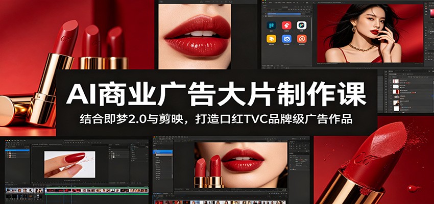 AI商业广告大片制作课：结合即梦2.0与剪映，打造口红TVC品牌级广告作品-巅峰研习社