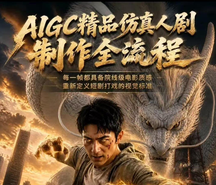 AIGC精品仿真人剧豢龙人全流程制作解析2026,国风仿真人创作+打斗剧情+人设编排,一站式AI短剧入门-巅峰研习社