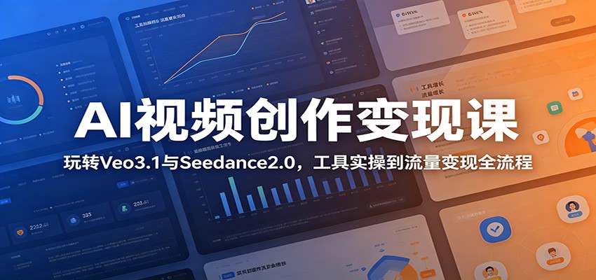 AI视频创作变现课：玩转Veo3.1与Seedance2.0，工具实操到流量变现全流程-巅峰研习社