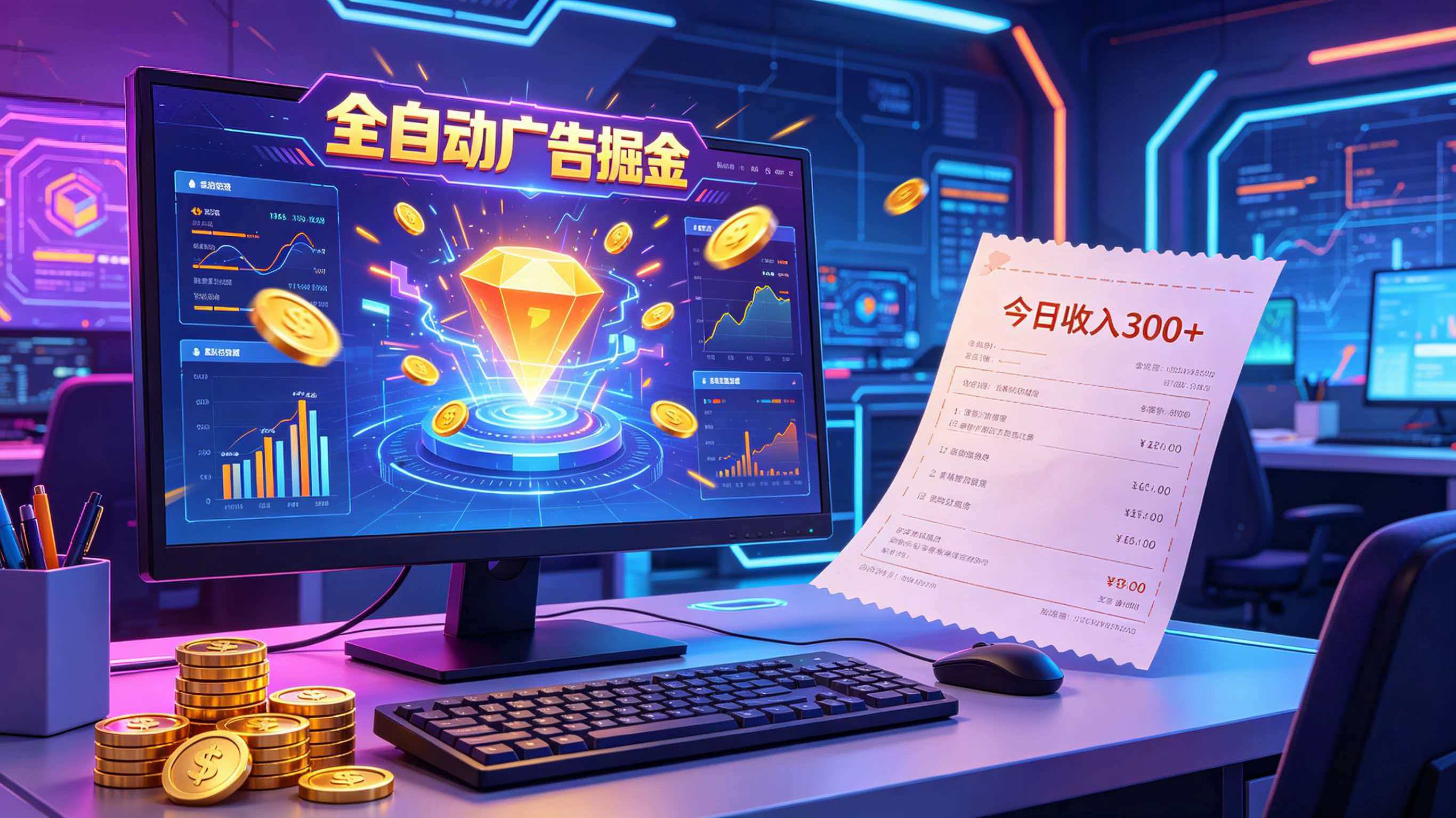 全自动广告掘金,日入300+。全程Ai自动化运行,解放双手,时间自由。收益稳定-巅峰研习社