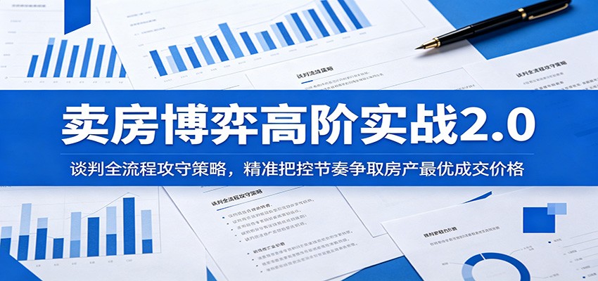 卖房博弈高阶实战2.0：谈判全流程攻守策略，精准把控节奏争取房产最优成交价格-巅峰研习社