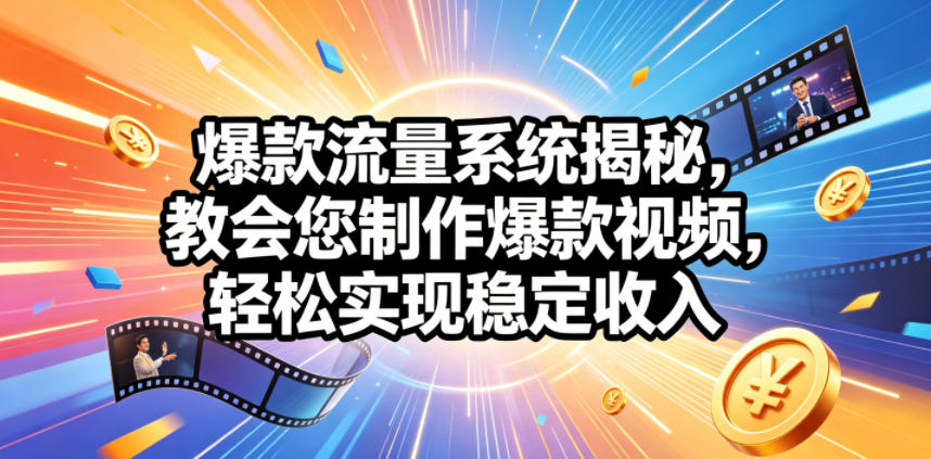 爆款流量系统揭秘，教会您制作爆款视频，轻松实现稳定收入【原创双语字幕】-巅峰研习社