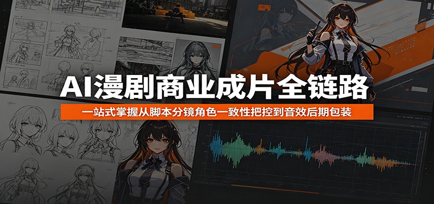 AI漫剧商业成片全链路:一站式掌握从脚本分镜角色一致性把控到音效后期包装-巅峰研习社
