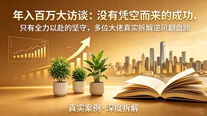 年入百万大访谈-更新：没有凭空而来的成功，只有全力以赴的坚守，多位大佬真实拆解逆风翻盘路-巅峰研习社