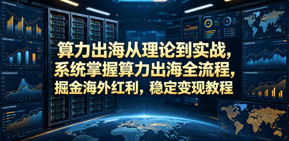 算力出海从理论到实战，系统掌握算力出海全流程，掘金海外红利，稳定变现教程-巅峰研习社