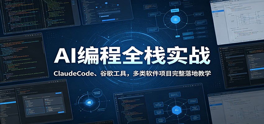 AI编程全栈实战：ClaudeCode、谷歌工具，多类软件项目完整落地教学-巅峰研习社