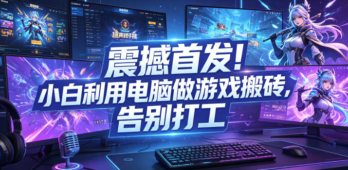 震撼首发!小白利用电脑做游戏搬砖,告别打工【揭秘】-巅峰研习社