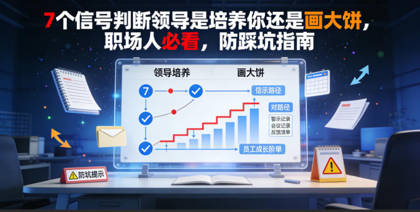 付费文章：7个信号判断领导是培养你还是画大饼，职场人必看，防踩坑指南-巅峰研习社