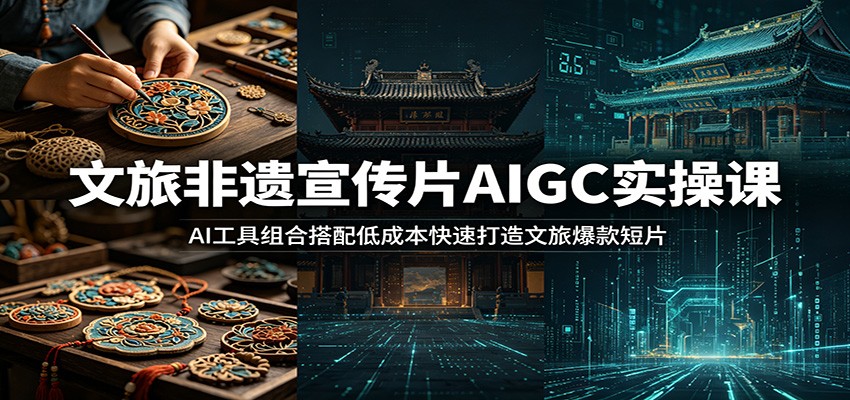 文旅非遗宣传片AIGC实操课：AI工具组合搭配低成本快速打造文旅爆款短片-巅峰研习社