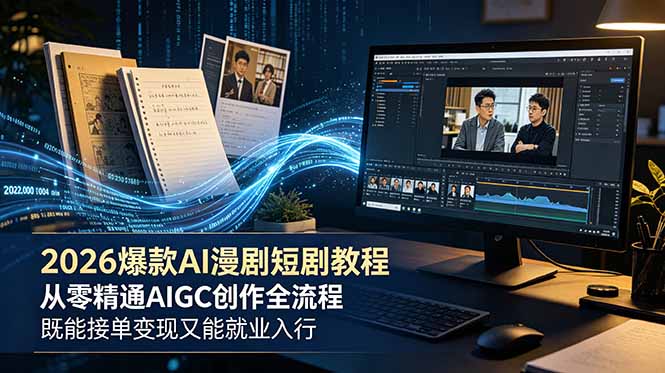 2026 爆款 AI 漫剧短剧教程 从零精通 AIGC 创作全流程 既能接单变现又能就业入行-巅峰研习社