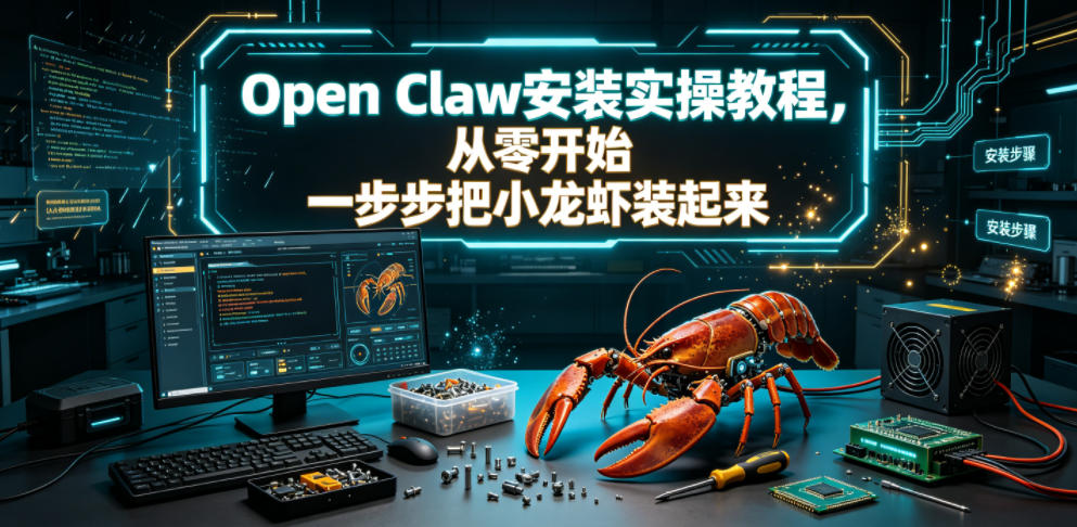 Open Claw安装实操教程,从零开始一步步一步步把小龙虾装起来-巅峰研习社