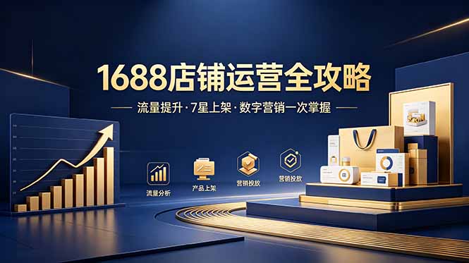 1688店铺没流量?产品上架不到7星?数字营销不会投?全套运营技能一次学(更新6月-巅峰研习社