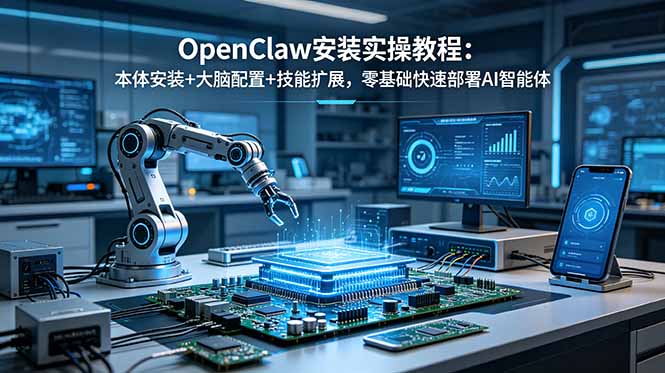 OpenClaw安装实操教程：本体安装+大脑配置+技能扩展，零基础快速部署AI智能体-巅峰研习社