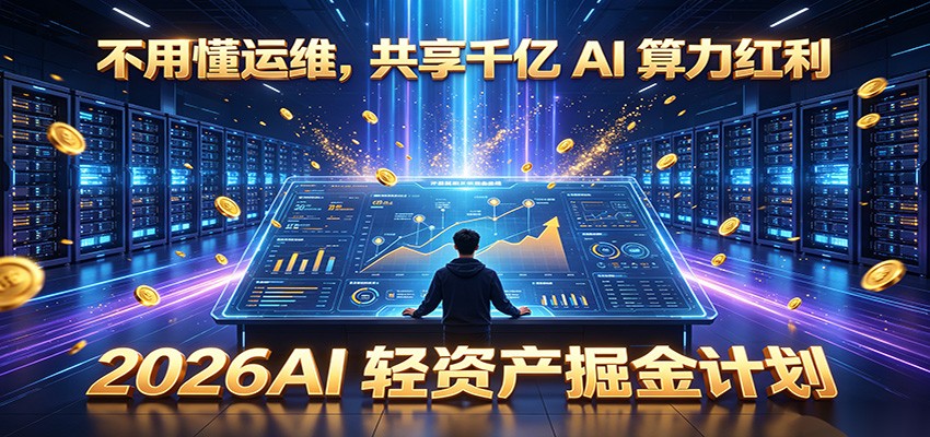 不用懂运维,共享千亿 AI 算力红利,2026AI 轻资产掘金计划-巅峰研习社