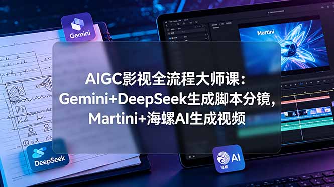 AIGC影视全流程大师课：Gemini+DeepSeek生成脚本分镜，Martini+海螺AI生成视频-巅峰研习社