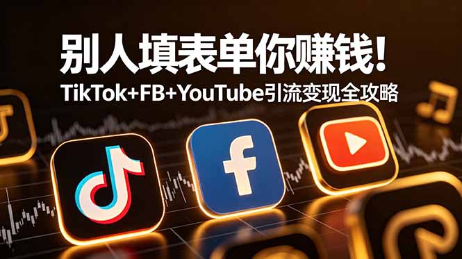 别人填表单你赚钱!TikTok+FB+YouTube 引流变现全攻略【原创双语字幕】-巅峰研习社