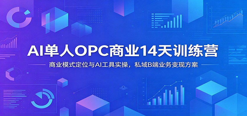 AI单人OPC商业14天训练营:商业模式定位与AI工具实操,私域B端业务变现方案-巅峰研习社