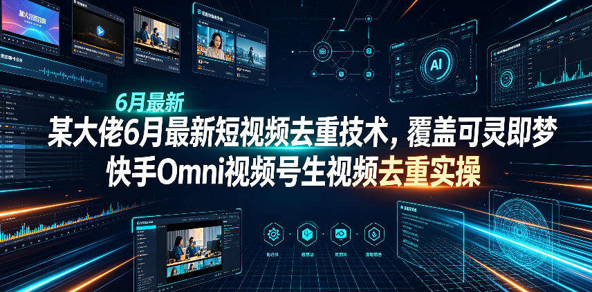 某大佬6月最新短视频去重技术,覆盖可灵即梦快手Omni视频号生视频去重实操-巅峰研习社