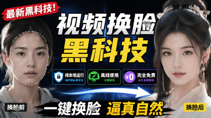 AI人工智能如此夸张?一键视频换Lian黑科技,纯本地离线运行,本地视频换Lian娱乐工具,AI FaceSwap-巅峰研习社