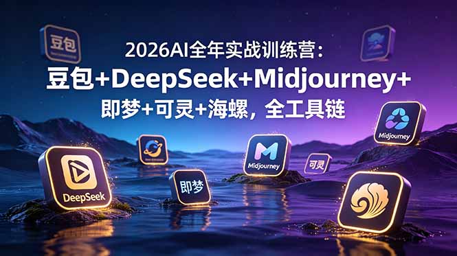 2026AI全年实战训练营：豆包+DeepSeek+Midjourney+即梦+可灵+海螺，全工具链-巅峰研习社