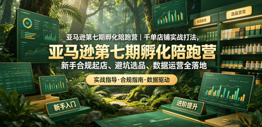 亚马逊第七期孵化陪跑营｜千单店铺实战打法，新手合规起店、避坑选品、数据运营全落地(更新0625)-巅峰研习社