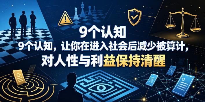 付费文章：9个认知，让你在进入社会后减少被算计，对人性与利益保持清醒-巅峰研习社