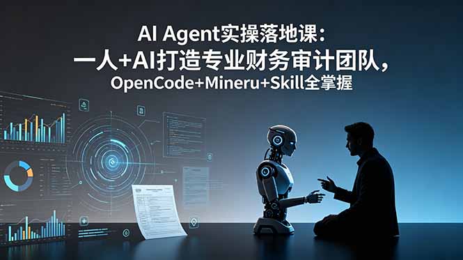 AI Agent实操落地课：一人+AI打造专业财务审计团队，OpenCode+Mineru+Skill全掌握-巅峰研习社