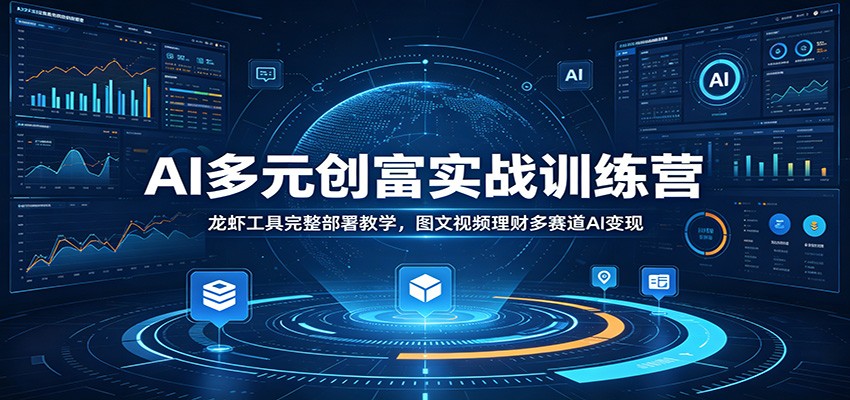 AI多元创富实战训练营：龙虾工具完整部署教学，图文视频理财多赛道AI变现-巅峰研习社
