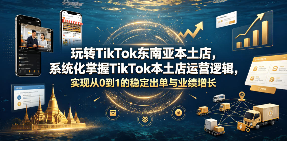 玩转TikTok东南亚本土店，系统化掌握TikTok本土店运营逻辑，实现从0到1的稳定出单与业绩增长-巅峰研习社