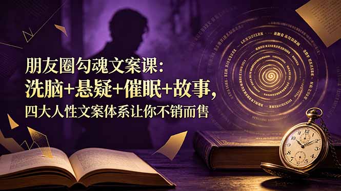 朋友圈勾魂文案课：洗脑+悬疑+催眠+故事，四大人性文案体系让你不销而售-巅峰研习社