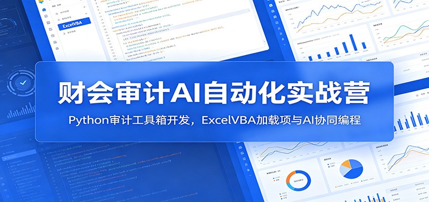 财会审计AI自动化实战营：Python审计工具箱开发，ExcelVBA加载项与AI协同编程-巅峰研习社