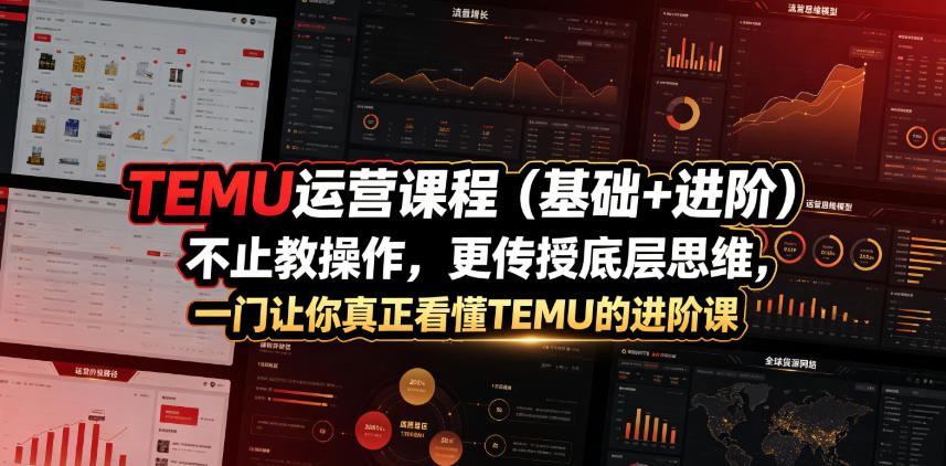 TEMU运营课程(基础+进阶)，不止教操作，更传授底层思维，一门让你真正看懂TEMU的进阶课-巅峰研习社