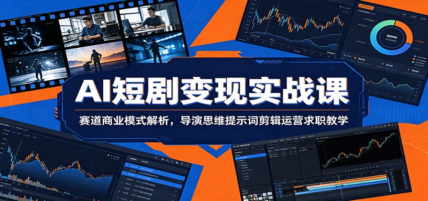 AI短剧变现实战课：赛道商业模式解析，导演思维提示词剪辑运营求职教学-巅峰研习社