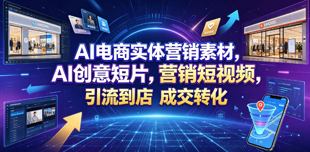 AI电商实体营销素材，AI创意短片，高效打造营销短视频，轻松引流到店，稳定提升门店客流与成交转化-巅峰研习社
