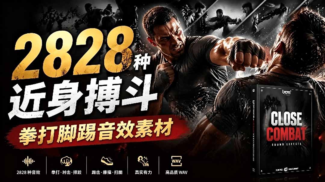 宝藏级别音效！2828种近身搏斗拳打脚踢音效素材，全部中文分类，免解压使用  Close Combat-巅峰研习社