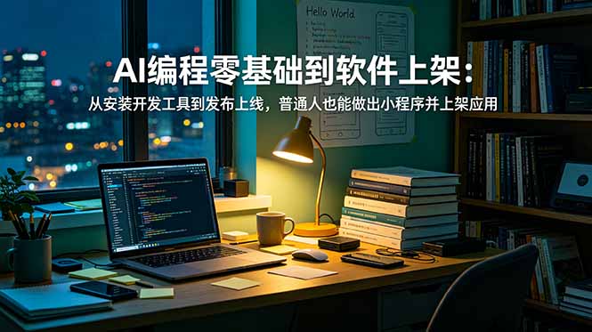 AI编程零基础到软件上架：从安装开发工具到发布上线，普通人也能做出小程序并上架应用商店-巅峰研习社