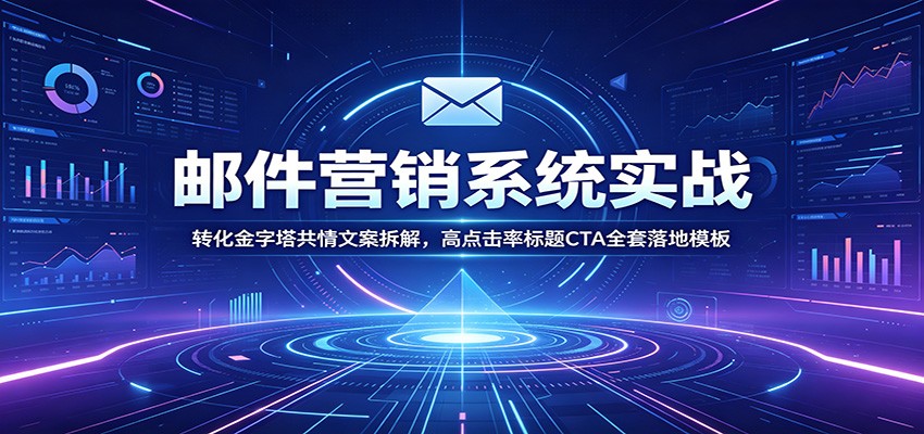 邮件营销系统实战：转化金字塔共情文案拆解，高点击率标题CTA全套落地模板-巅峰研习社