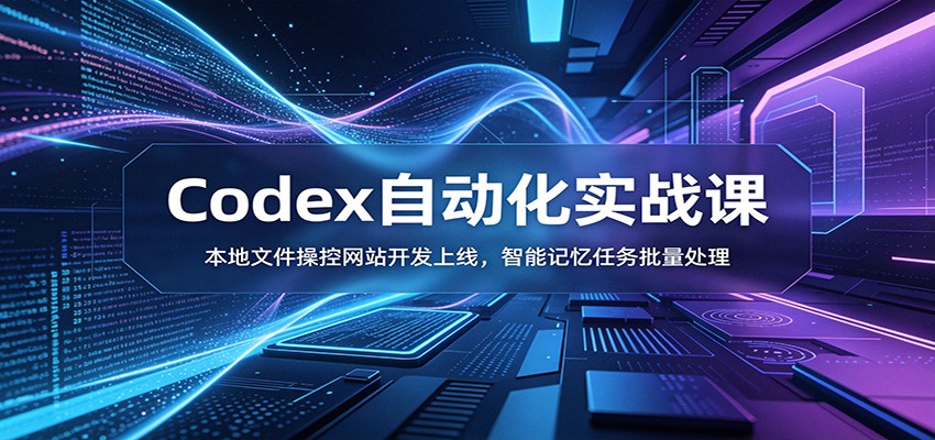 Codex自动化实战课：本地文件操控网站开发上线，智能记忆任务批量处理-巅峰研习社