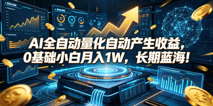 AI全自动量化自动产生收益，0基础小白月入1W，长期蓝海！【揭秘】-巅峰研习社