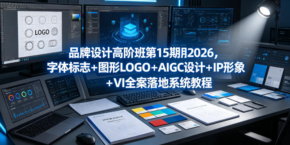 品牌设计高阶班第15期2026,字体标志+图形LOGO+AIGC设计+IP形象+VI全案落地系统教程-巅峰研习社