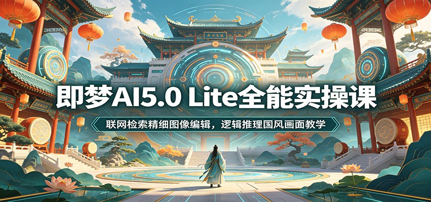 即梦AI5.0 Lite全能实操课：联网检索精细图像编辑，逻辑推理国风画面教学-巅峰研习社