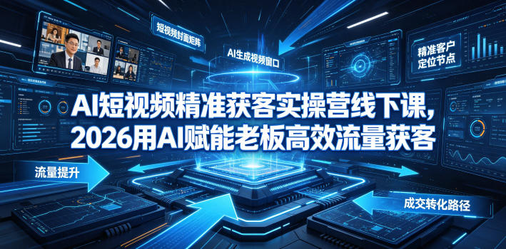 AI短视频精准获客实操营6月10-14号线下课,2026用AI赋能老板高效流量获客-巅峰研习社