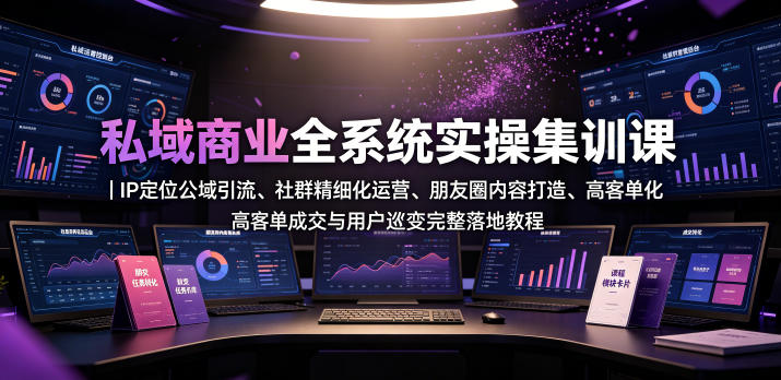 私域商业全系统实操课｜IP定位公域引流、社群精细化运营、朋友圈内容打造、高客单成交与用户裂变完整落地教程-巅峰研习社
