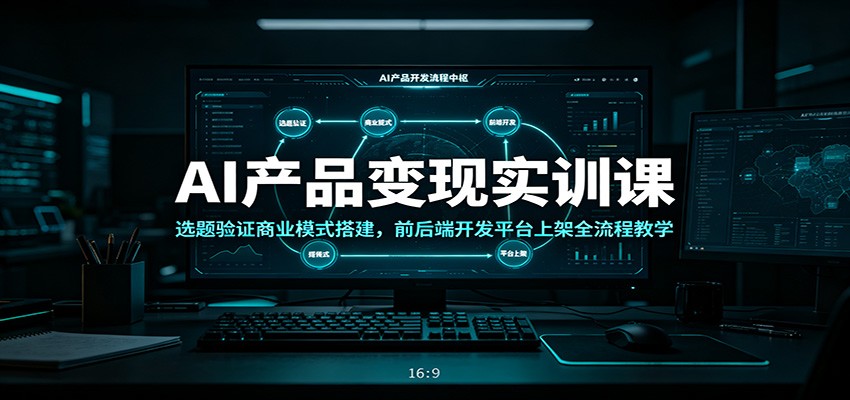AI产品变现实训课：选题验证商业模式搭建，前后端开发平台上架全流程教学-巅峰研习社