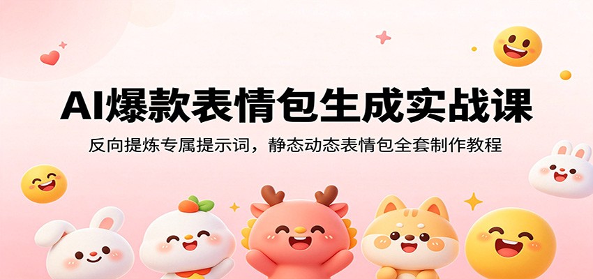 AI爆款表情包生成实战课：反向提炼专属提示词，静态动态表情包全套制作教程-巅峰研习社