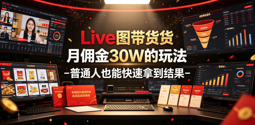 Live图带货月佣金30W的玩法-普通人也能快速拿到结果-巅峰研习社