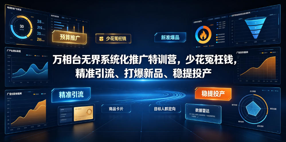 万相台无界系统化推广特训营VI0.0，少花冤枉钱，精准引流、打爆新品、稳提投产(全程录音+字幕)-巅峰研习社