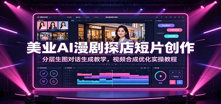 美业AI漫剧探店短片创作：分层生图对话生成教学，视频合成优化实操教程-巅峰研习社