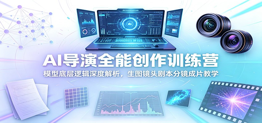 AI导演全能创作训练营：模型底层逻辑深度解析，生图镜头剧本分镜成片教学-巅峰研习社